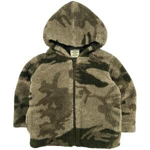 Cabela's Toddler Berber Fleece Hooded Full Zip Hunting Camo Fleece Jacket sz 2T